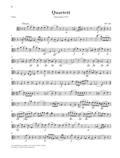モーツァルト：弦楽四重奏曲集 第2巻