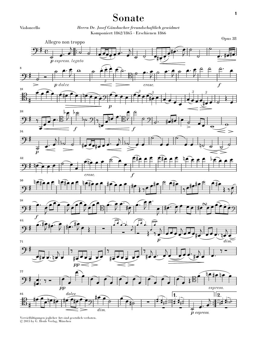 チェロ／ブラームス：チェロ・ソナタ 第1番 ホ短調 op. 38 – BREMEN