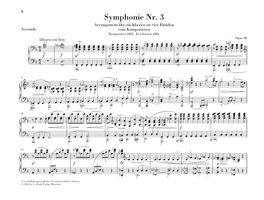 ブラームス：交響曲 第3番 へ長調 op. 90、第4番 ホ短調 op. 98
