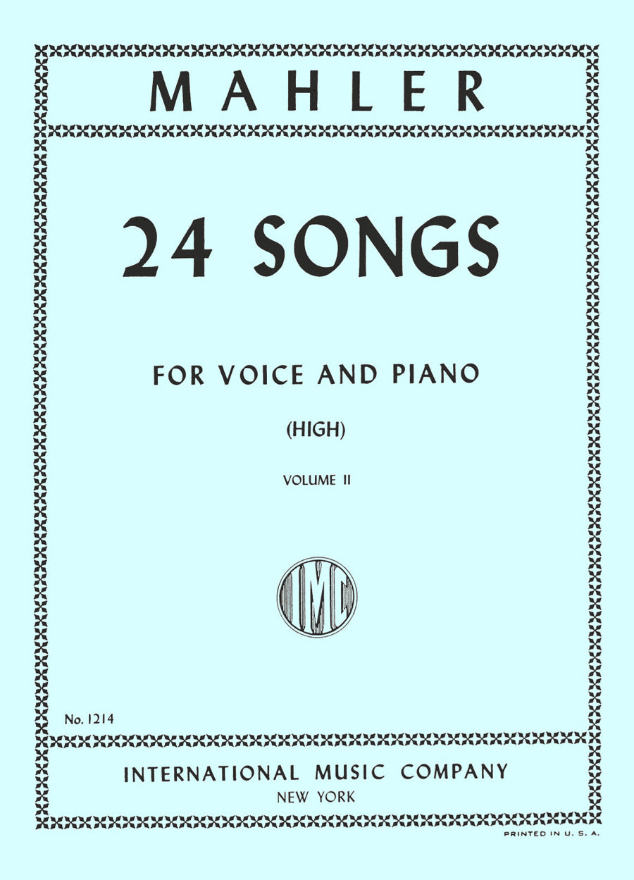 マーラー：24 歌曲集 （全4巻） - 第II巻. 独語・英語（高声とピアノ）