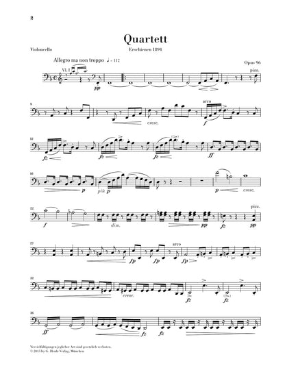 ドヴォルザーク：弦楽四重奏曲 第12番 ヘ長調 op. 96 「アメリカ」