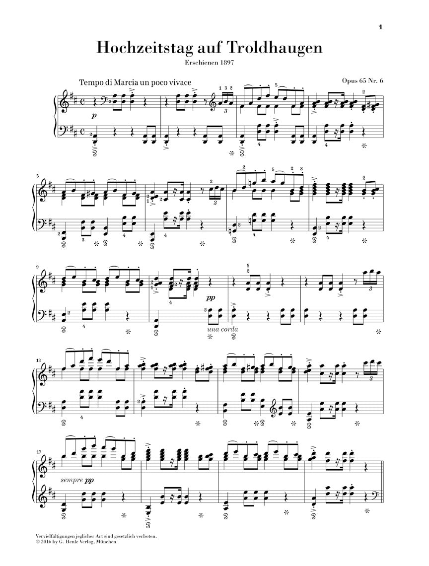 グリーグ：トロルドハウゲンの婚礼の日 op.65 - 6 - 叙情小曲集（抒情小曲集）第8集より