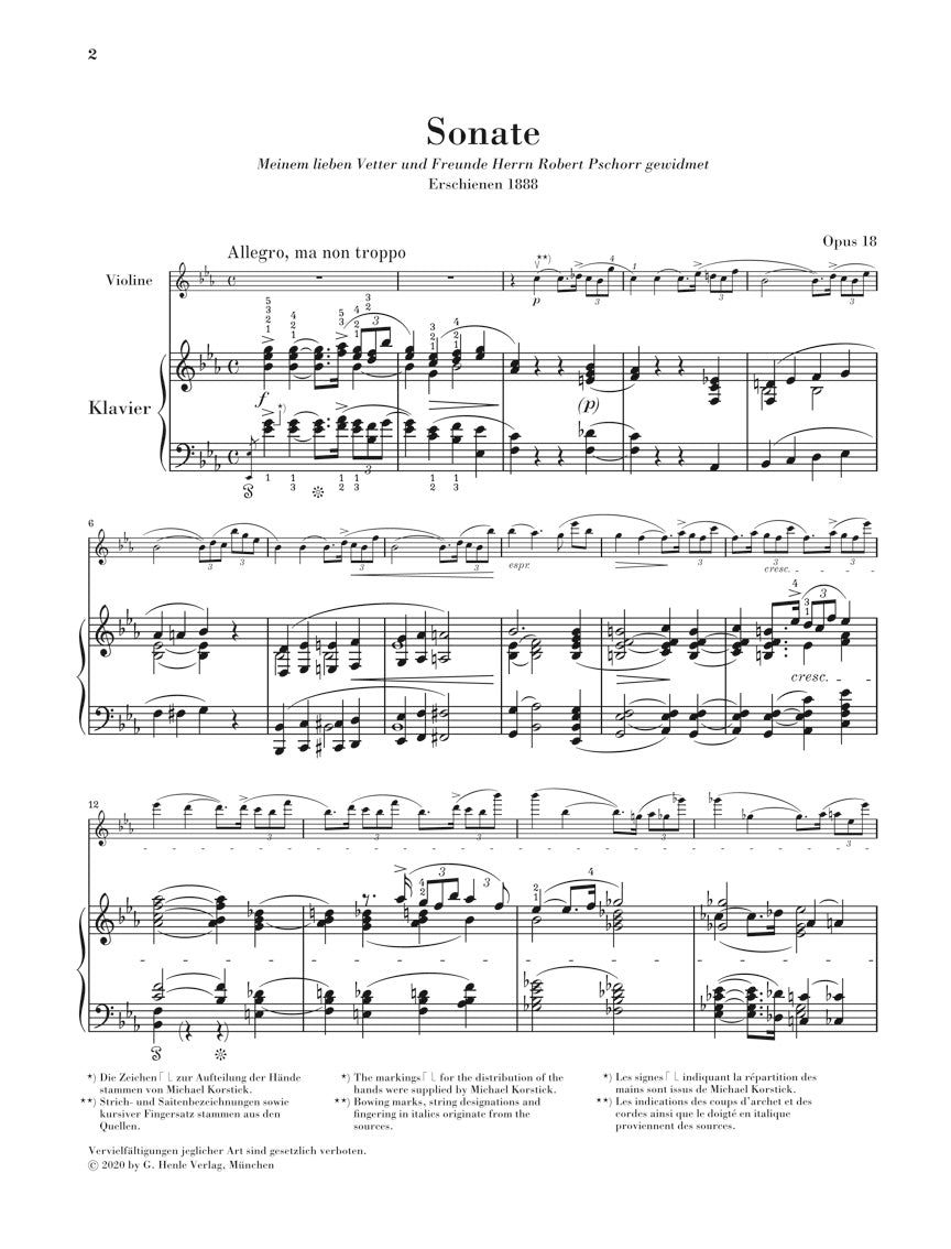 シュトラウス：ヴァイオリン・ソナタ 変ホ長調 op. 18