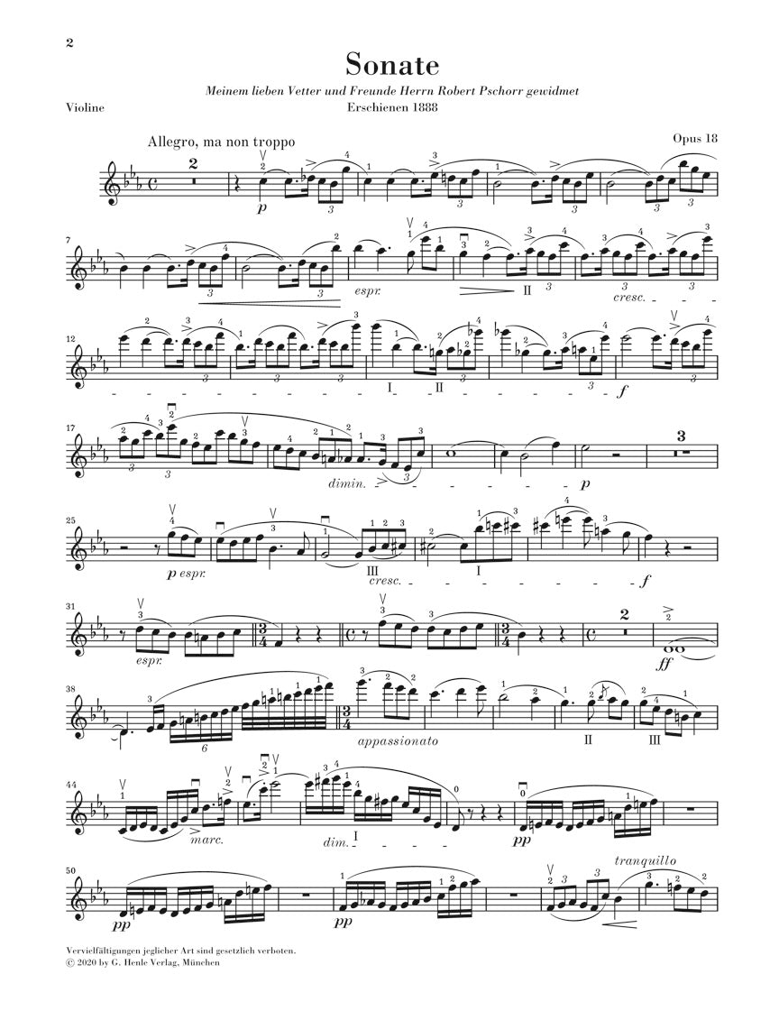 シュトラウス：ヴァイオリン・ソナタ 変ホ長調 op. 18