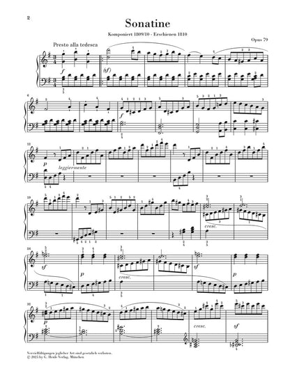 ベートーヴェン：ピアノ・ソナチネ ト長調 Op.79
