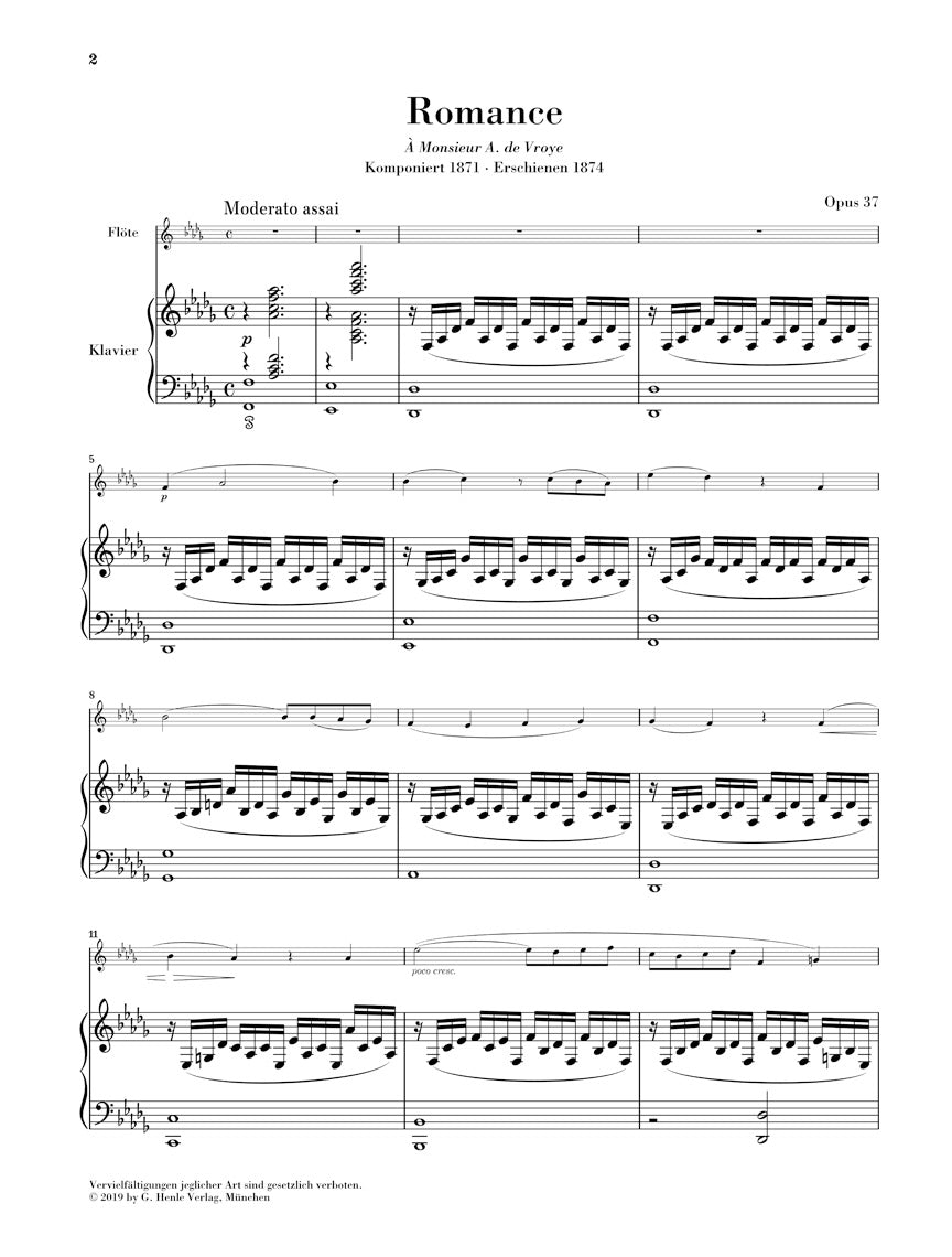 サン＝サーンス：ロマンス 変ニ長調 op. 37