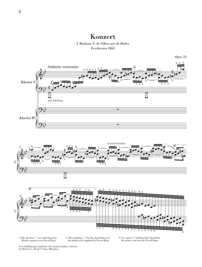 サン＝サーンス：ピアノ協奏曲 第2番 ト短調 op. 22