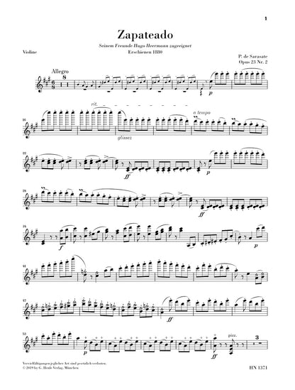 サラサーテ：サパテアード op. 23 - 2（スペイン舞曲 第6番）