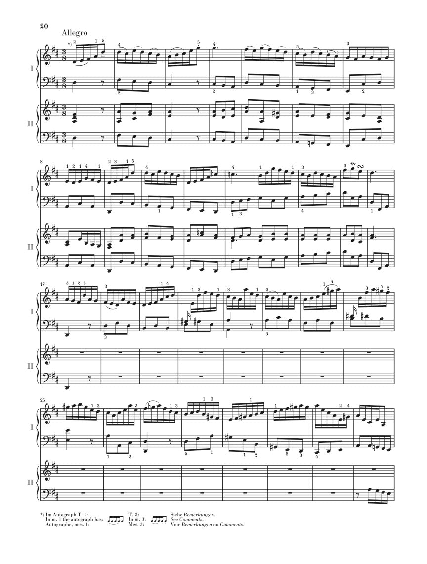 バッハ：チェンバロ協奏曲 第3番 ニ長調 BWV 1054