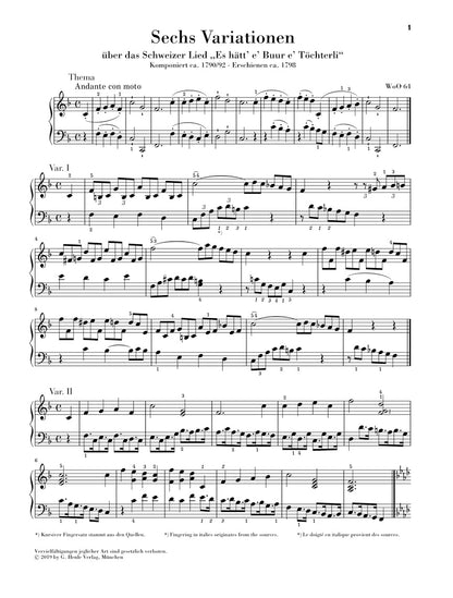 ベートーヴェン：３つの変奏曲集
