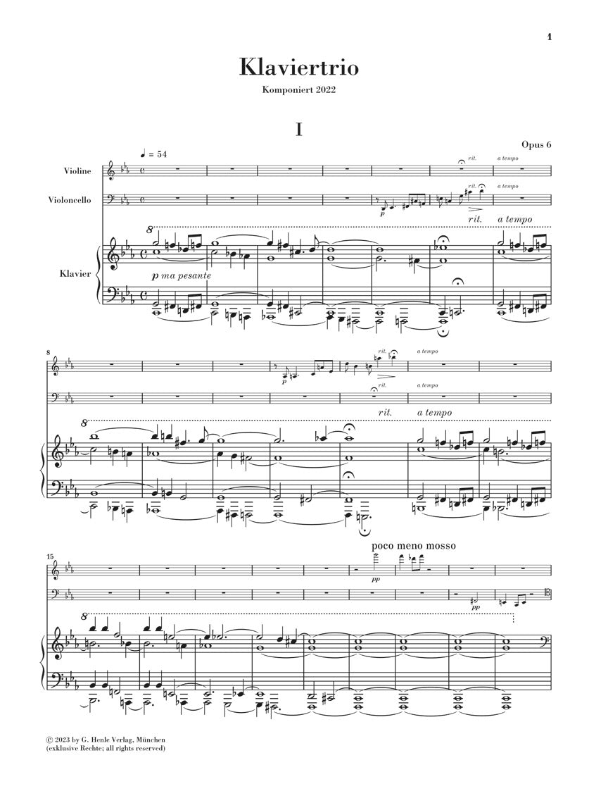 キーシン：ピアノ三重奏曲 op. 6