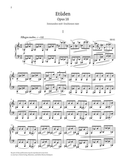 バルトーク：練習曲集 op. 18