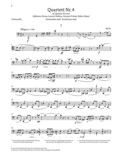 バルトーク：弦楽四重奏曲 第4番