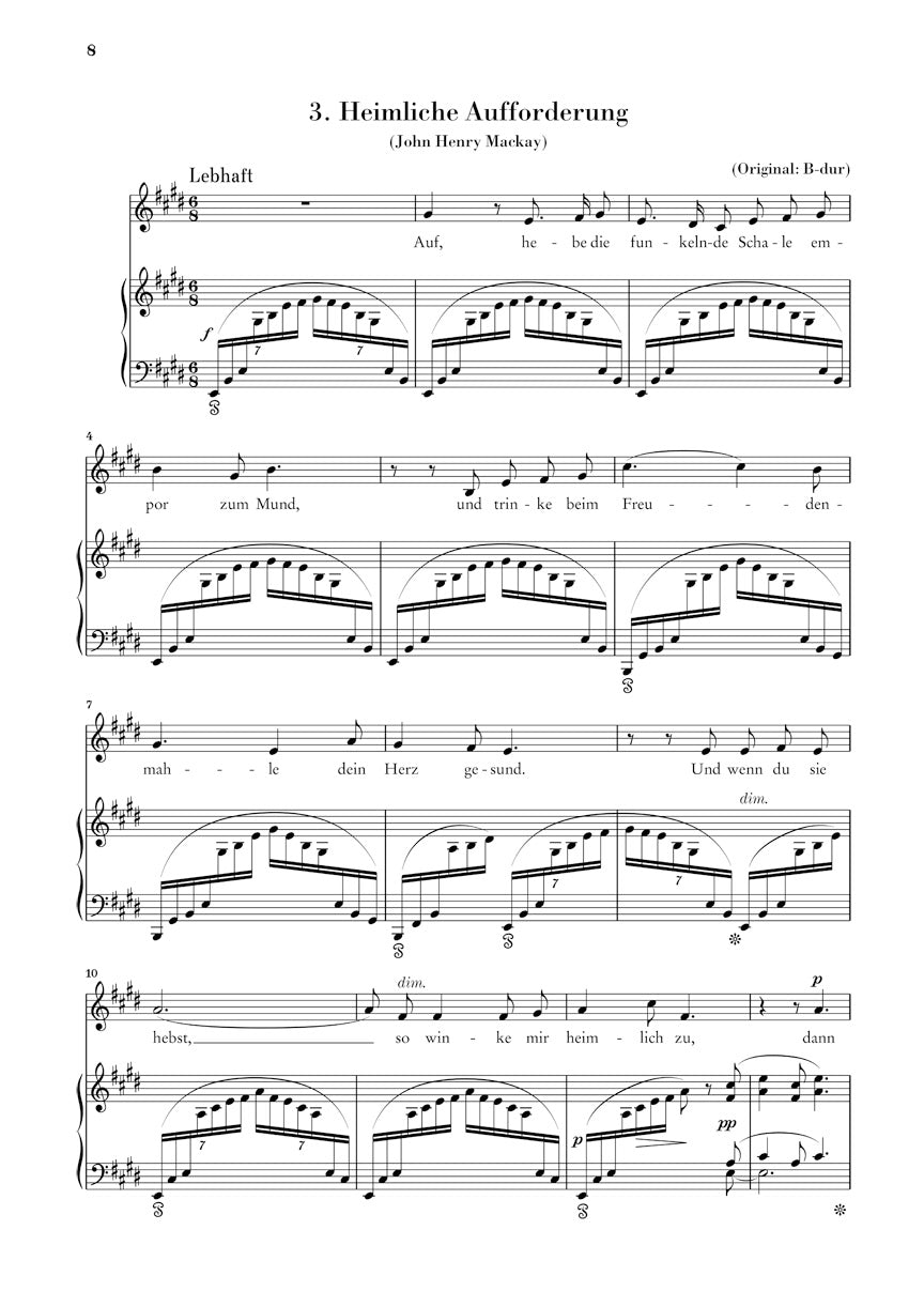 シュトラウス：4つの歌曲 op. 27（低声用）