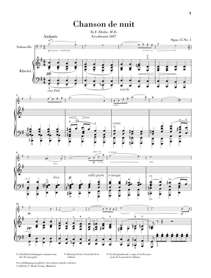 エルガー：夜の歌、朝の歌 op. 15