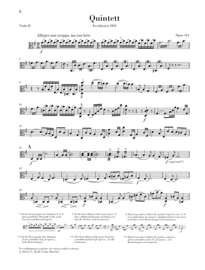 ブラームス：弦楽五重奏曲 第2番 ト長調 op. 111