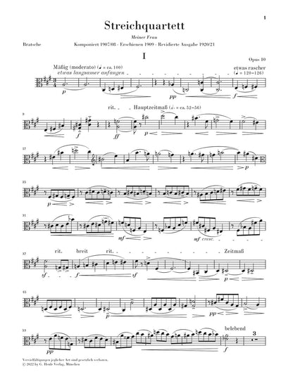 シェーンベルク：弦楽四重奏曲 第2番 嬰へ短調 op. 10