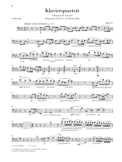 フォーレ：ピアノ四重奏曲 第1番 ハ短調 op. 15