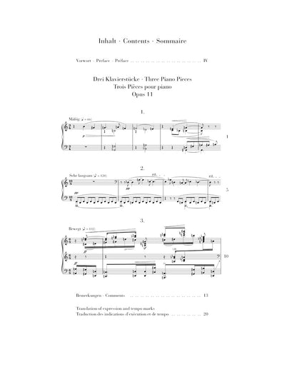 シェーンベルク：3つのピアノ曲 op. 11