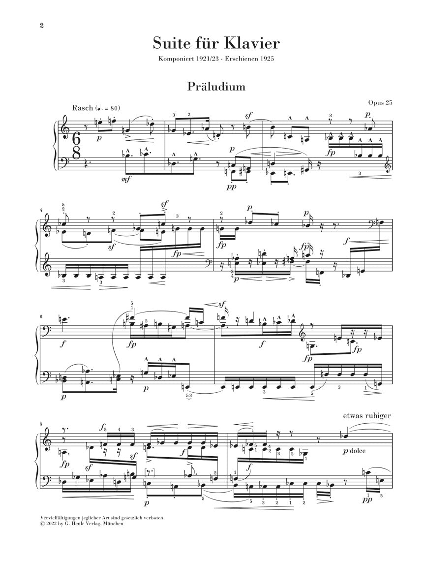 シェーンベルク：組曲 op. 25