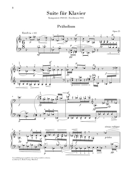シェーンベルク：組曲 op. 25
