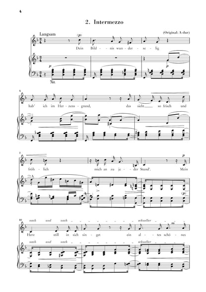 シューマン：リーダークライス op. 39, 1842年稿と1850年稿（低声用）
