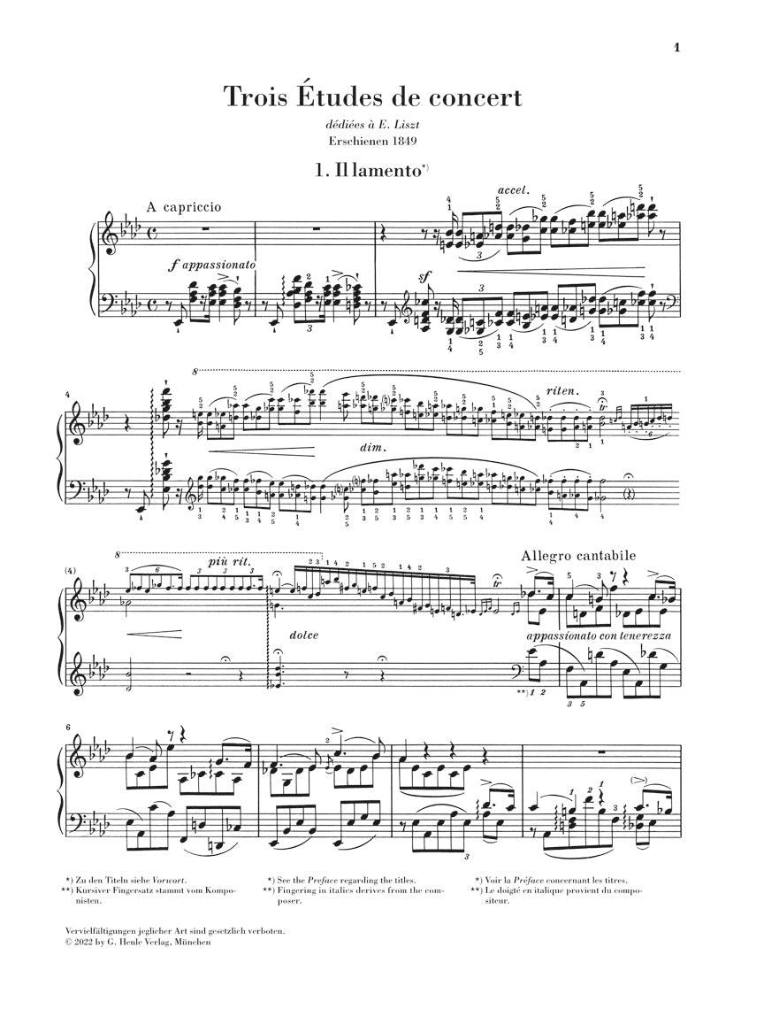 リスト：3つの演奏会用練習曲