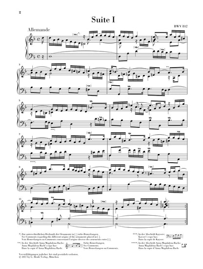 バッハ：フランス組曲 BWV 812 - 817 （運指なし）