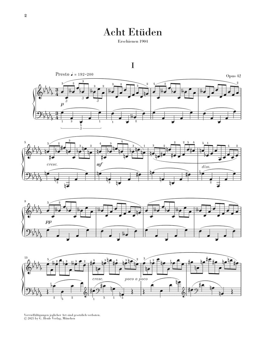 スクリャービン：8つの練習曲 op.42