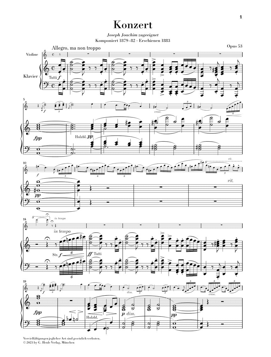 ドヴォルザーク：ヴァイオリン協奏曲 イ短調 op. 53