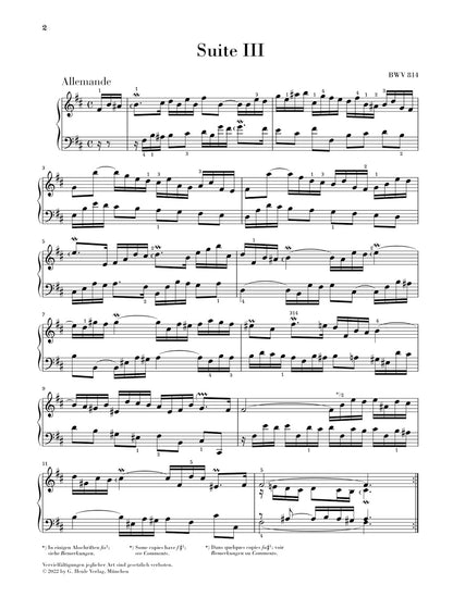 バッハ：フランス組曲 第3番 ロ短調 BWV 814