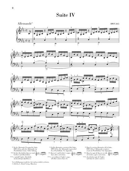 バッハ：フランス組曲 第4番 変ホ長調 BWV 815