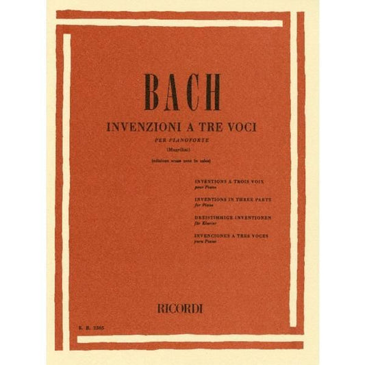 バッハ：シンフォニア（三声のインヴェンション） BWV 787 - 801