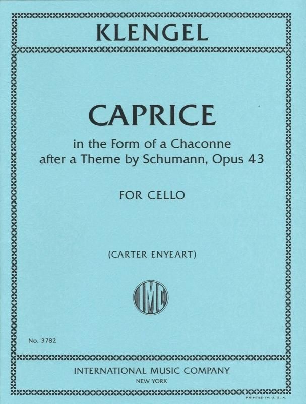 クレンゲル：シューマンの主題に基づく シャコンヌ形式の奇想曲 op. 43