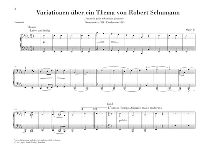 ブラームス：シューマン変奏曲 Op.23（4楽章）