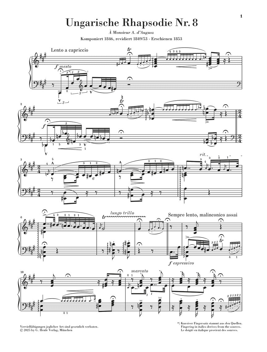 リスト：ハンガリー狂詩曲 第8番