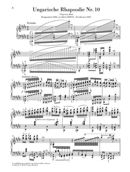 ピアノ／リスト：ハンガリー狂詩曲 第10番