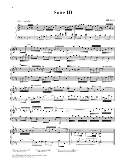 バッハ：フランス組曲 第3番 ロ短調 BWV 814（運指なし）