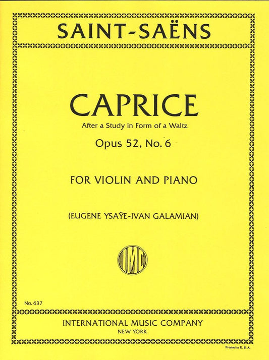 サン＝サーンス：ワルツ形式の練習曲 op. 52 - 6より 「カプリス」