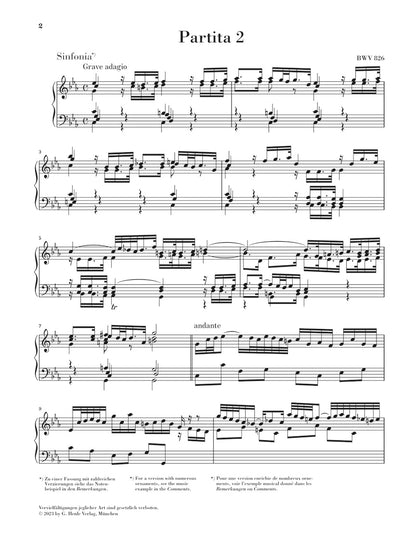 バッハ：パルティータ 第2番 ハ短調 BWV 826（運指なし）