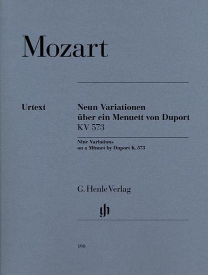 モーツァルト：デュポールのメヌエットによる 9つの変奏曲 KV 573