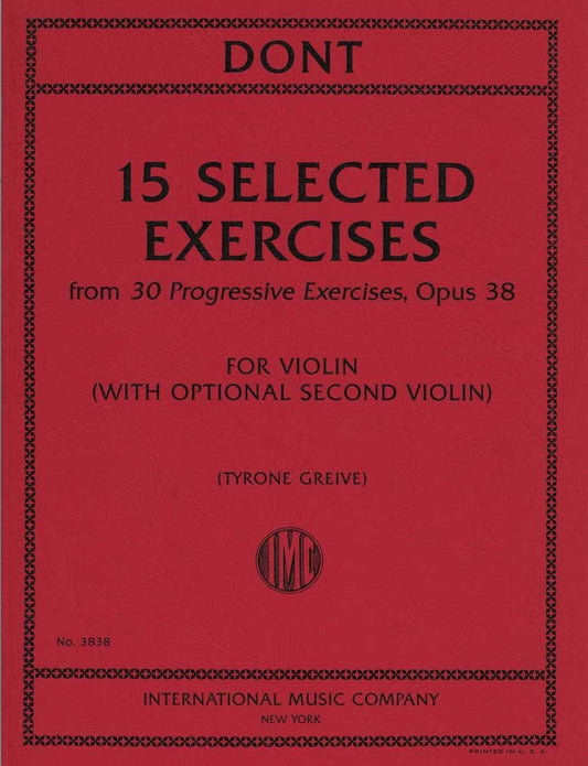 ドント：15 の練習曲 - 30 の発展的練習曲 op. 38より