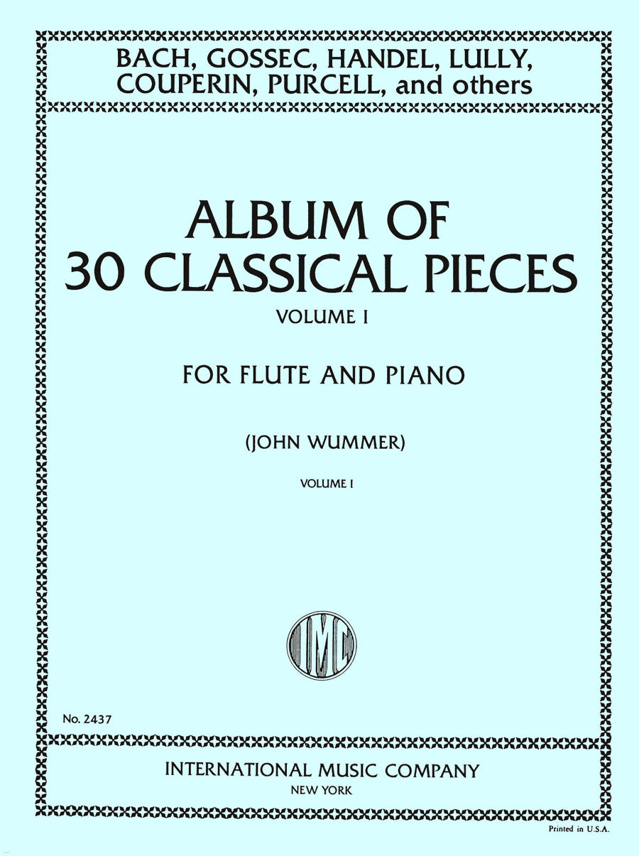 複数作曲家：30 クラシック 小品集: 第I巻（フルートとピアノ）