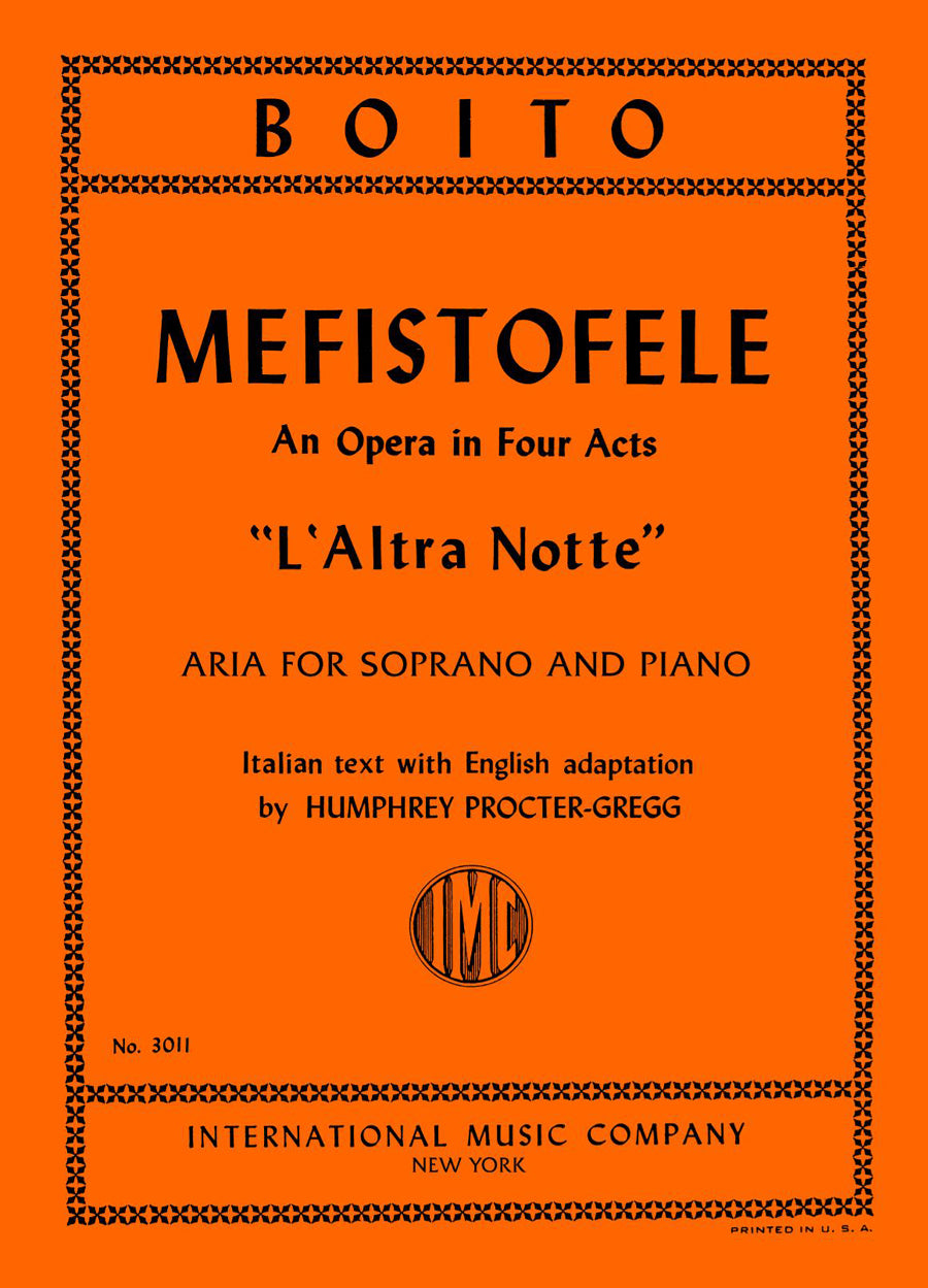 ボーイト：L'altra notte,より"Mefistofele" - イタリア & English（ソプラノとピアノ）