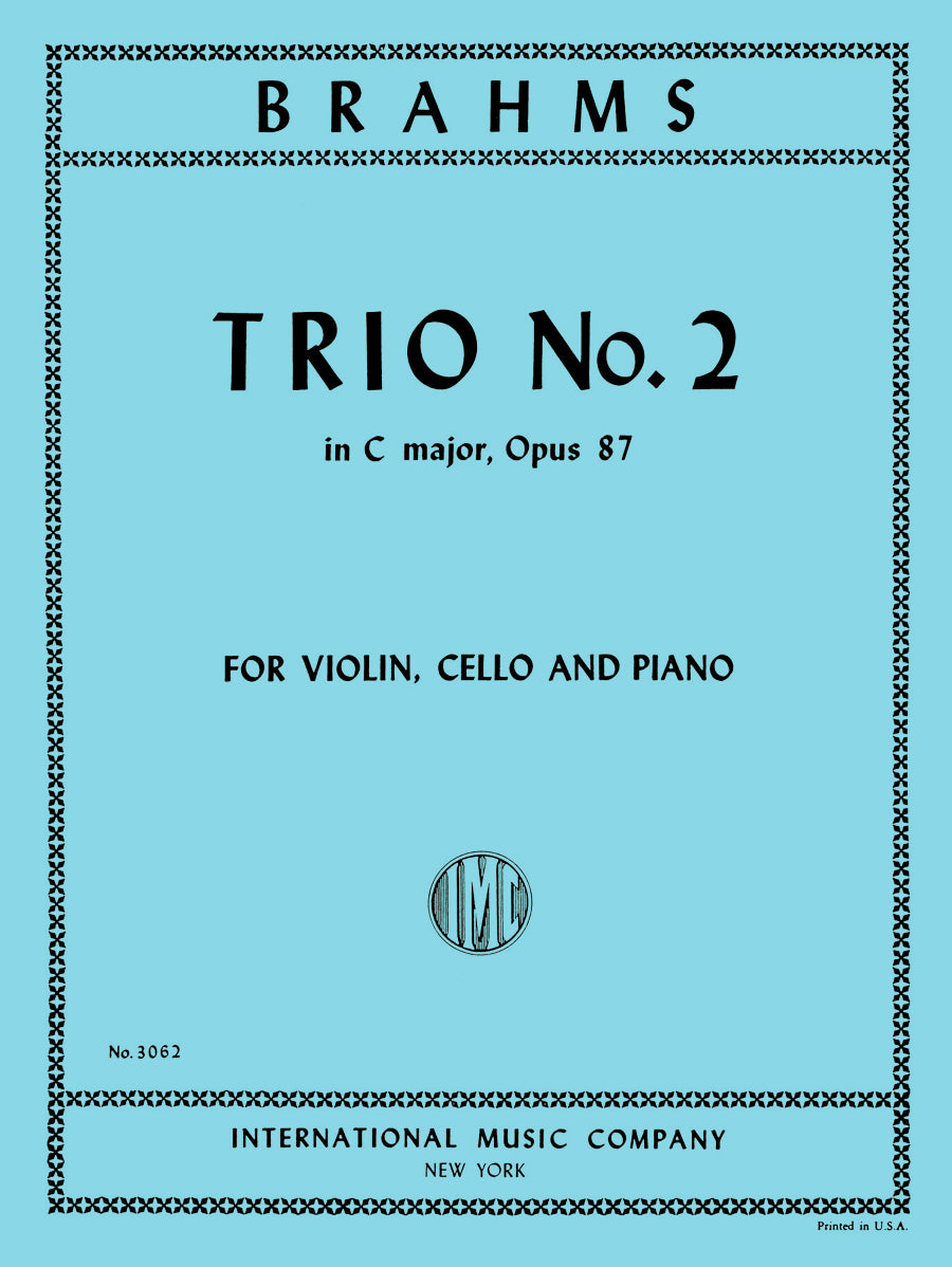 ブラームス：三重奏 第2番 ハ長調, op. 87（ヴァイオリン、チェロとピアノ）