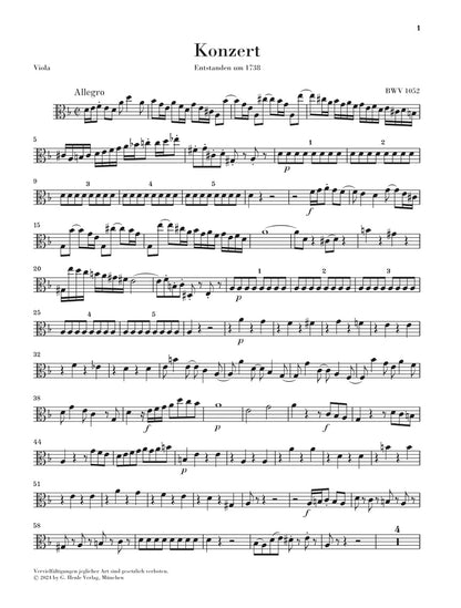 バッハ：チェンバロ協奏曲 第1番 BWV 1052 パート譜