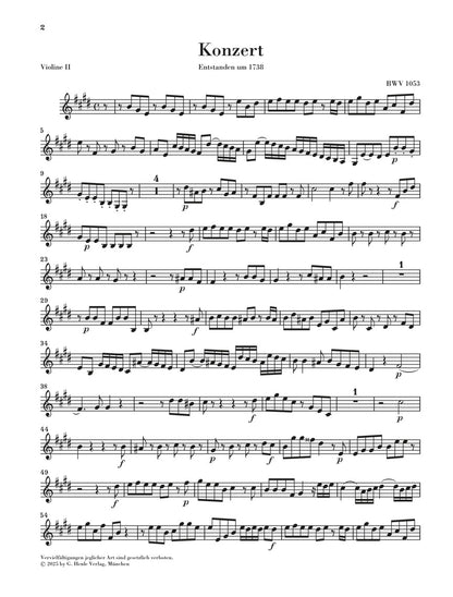 バッハ：チェンバロ協奏曲 第2番 ホ長調 BWV1053（弦楽セット 3.3.2.2）