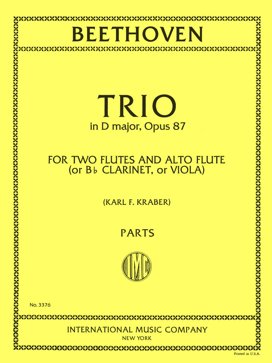 ベートーヴェン：三重奏 ニ長調, op. 87（Two Flutes and Alto Flute (or Clarinet in B flat or Viola)）