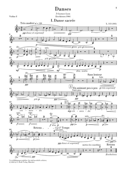 アンサンブル六重奏以上〜／ドビュッシー：ハープと弦楽のための2つの舞曲（弦楽パート譜セット）