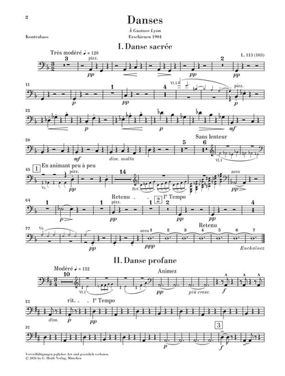 アンサンブル六重奏以上〜／ドビュッシー：ハープと弦楽のための2つの舞曲（弦楽パート譜セット）